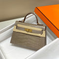 HERMES 25S MINI KELLY 19 IN MOCHA BROWN CALFSKIN GOLD HARDWARE  - PRE ORDER