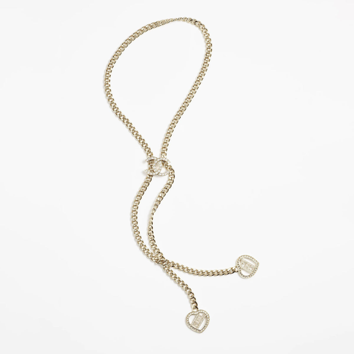 18K  Chanel Heart Chain Necklace