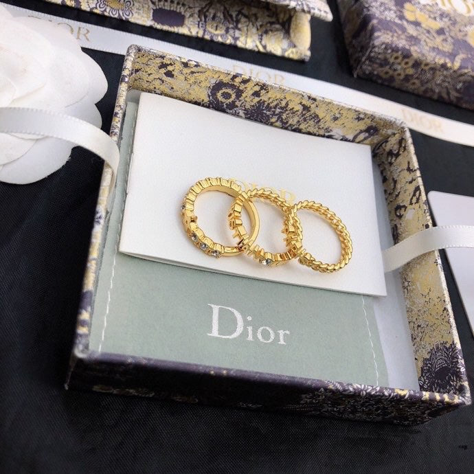 18K Dior Star Set Of Three Rings