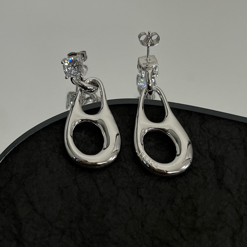 18K Prada Inverted Triangle Earrings