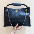 CHANEL 25S LARGE HOBO BAG 36 IN BLACK CALFSKIN GOLD HARDWARE